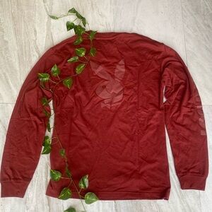 Playboy Shirt Red Playboy Bunny Y2K NWT Mens 90s Long Sleeve Tee T-shirt Top